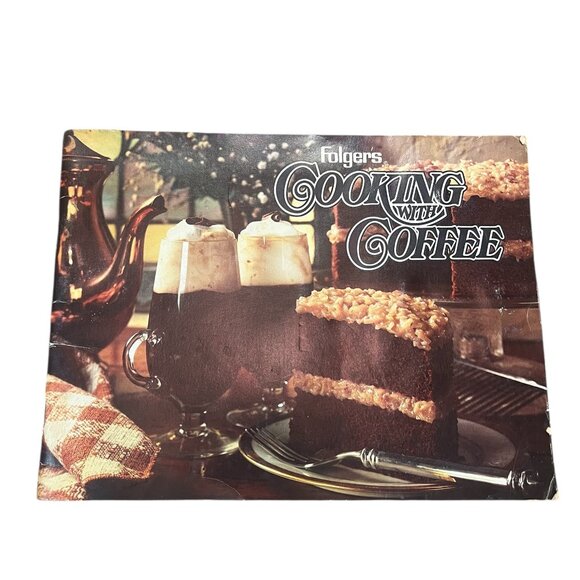Vintage Recipe Book Folgers Cooking With Coffee Book 1980's Advertisement Baking - Picture 1 of 3